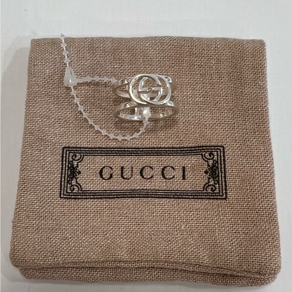 GUCCI Interlocking G wide open band Ring - Picture 2 of 9